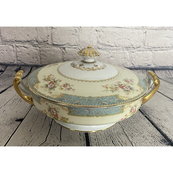 Noritake Other - Noritake China Blue Dawn Round Covered Vegetable Dish With Lid 8 1/8"
